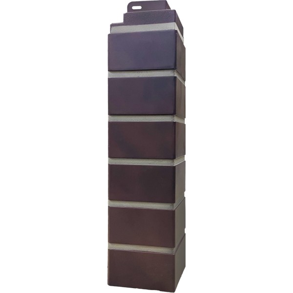 Угол наружный FineBer, Кирпич Клинкерный 3D Коричнево чёрный купить в Перми