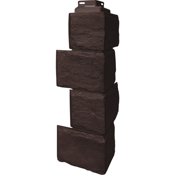 Цокольный сайдинг FineBer – Серия “Камень природный”, Угол наружный Коричневый купить в Перми