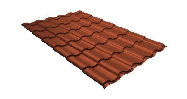 Металлочерепица кредо GL 0,5 GreenСoat Pural RR 750 кирпично-красный (RAL 8004 терракота) купить в Перми