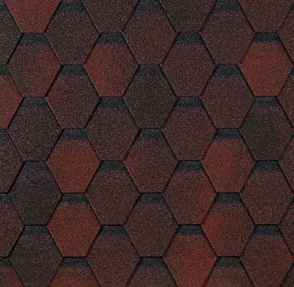 Гибкая черепица EURASIA Docke, Коллекция ШЕСТИГРАННИК Красный купить в Перми