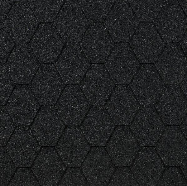 Гибкая черепица EURASIA Docke, Коллекция ШЕСТИГРАННИК Чёрный купить в Перми