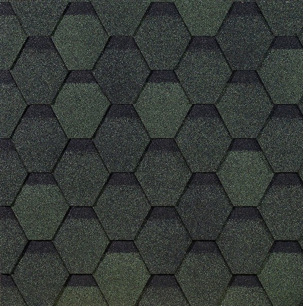 Гибкая черепица EURASIA Docke, Коллекция ШЕСТИГРАННИК Зелёный купить в Перми