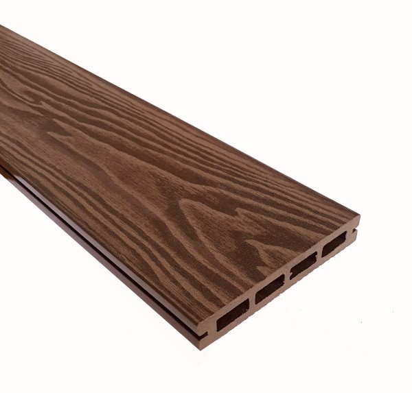 Террасная доска из ДПК Terrapol Смарт 3D Пустотелая с пазом Орех Милано купить в Перми