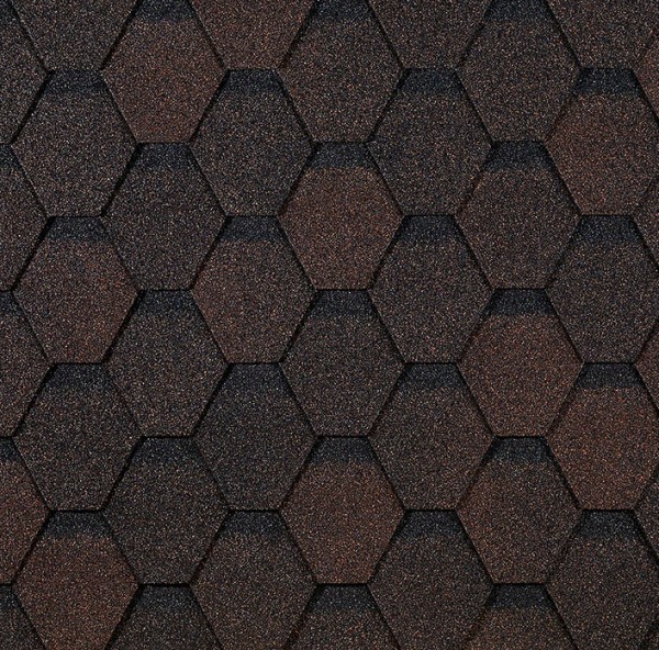 Гибкая черепица EURASIA Docke, Коллекция ШЕСТИГРАННИК Коричневый купить в Перми