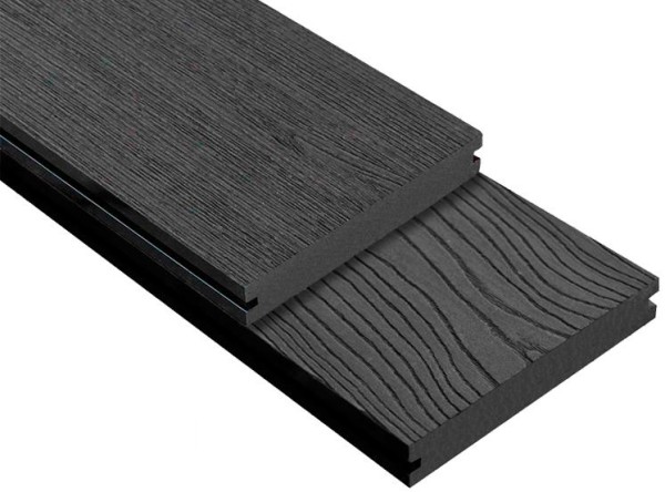 Террасная доска ДПК Outdoor 3D полнотелая STORM/OCEAN BLACK черная купить в Перми