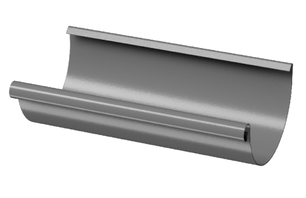 Желоб полукруглый D125 3 м Döcke STAL PREMIUM Графит, (RAL 7024) купить в Перми