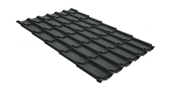 Металлочерепица классик GL 0,5 GreenCoat Pural Matt RR 23 темно-серый (RAL 7024 мокрый асфальт) купить в Перми