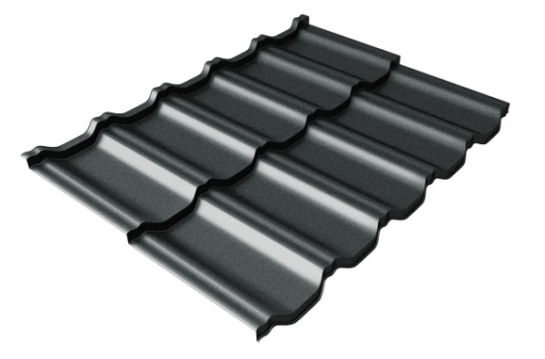 Металлочерепица модульная Квинта Uno Grand Line c 3D резом 0,5 GreenСoat Pural Matt RR2Н3 (RAL 7016 антрацитово-серый) купить в Перми