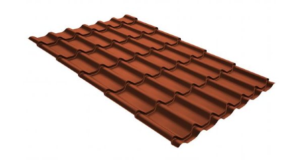 Металлочерепица классик GL 0,5 GreenCoat Pural RR 750 кирпично-красный (RAL 8004 терракота) купить в Перми