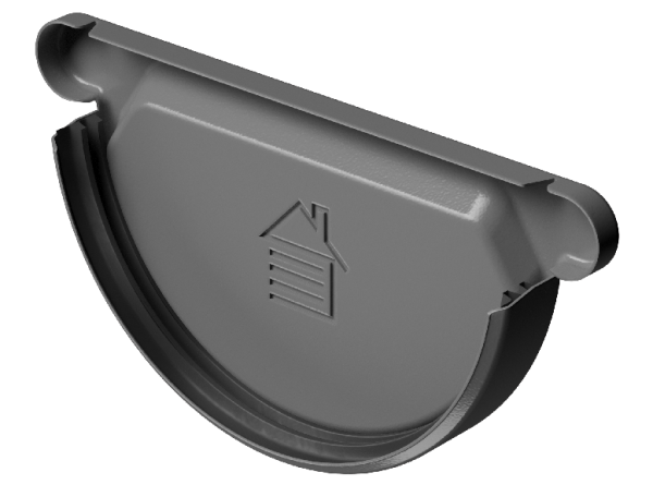 Заглушка желоба D125 Döcke STAL PREMIUM Графит, (RAL 7024) купить в Перми