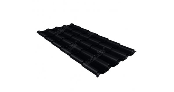 Металлочерепица камея 0,45 Drap RAL 9005 черный купить в Перми