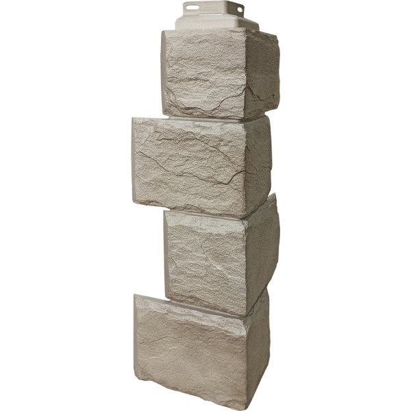 Цокольный сайдинг FineBer – Серия “Камень природный”, Угол наружный Песочный купить в Перми