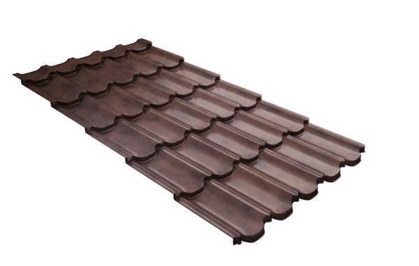 Металлочерепица квинта плюс с  3D резом 0,45 Safari Twincolor Brown купить в Перми