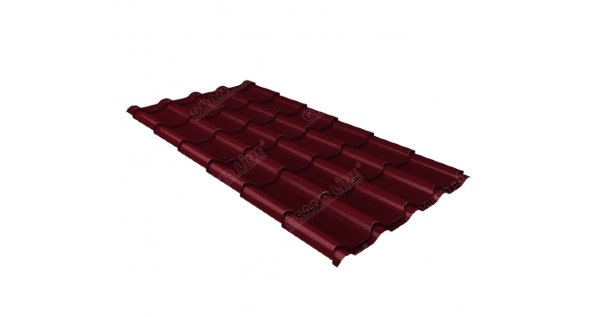 Металлочерепица камея 0,45 Drap RAL 3005 красное вино купить в Перми