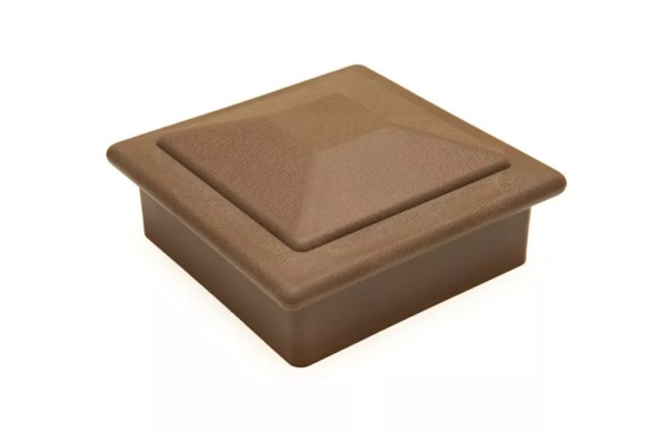 Крышка верхняя фигурная ПВХ для столба Deckart 100х100 Шоколад купить в Перми