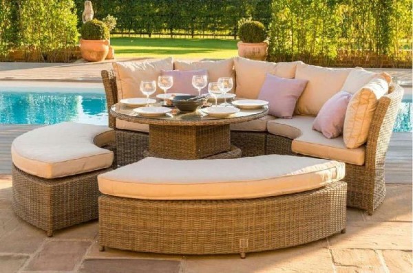 Диван-Трансформер AFINA плетеный из иск. ротанга со столом AFM-350B Beige купить в Перми