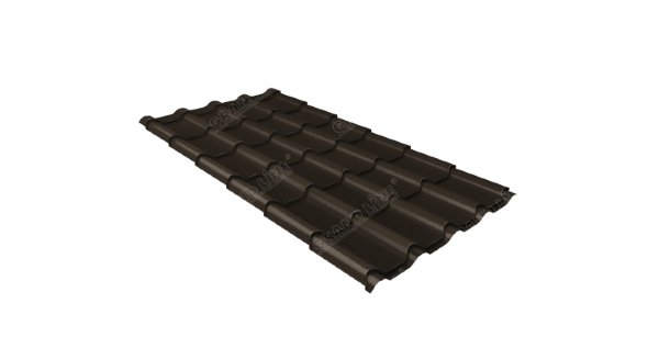 Металлочерепица камея GL 0,5 GreenCoat Pural matt RR 32 темно-коричневый (RAL 8019 серо-коричневый) купить в Перми