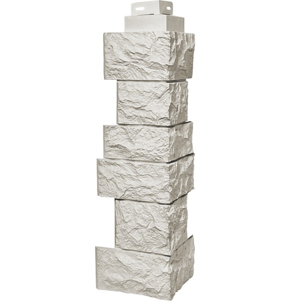 Цокольный сайдинг FineBer – Серия “Дикий камень”, Угол наружный, Жемчуг купить в Перми