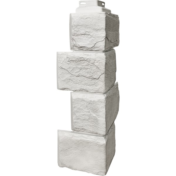 Цокольный сайдинг FineBer – Серия “Камень природный”, Угол наружный Жемчужный купить в Перми