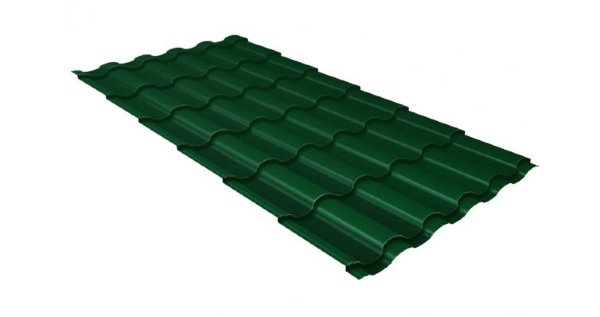 Металлочерепица кредо 0,5 Satin RAL 6005 зеленый мох купить в Перми