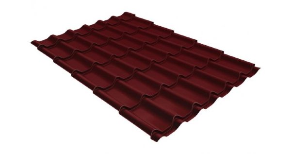 Металлочерепица классик GL 0,5 Velur20 RAL 3005 красное вино купить в Перми