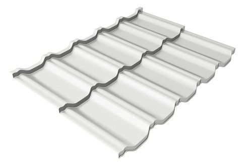 Металлочерепица модульная Квинта Uno Grand Line c 3D резом 0,5 Satin RAL 9003 сигнальный белый купить в Перми
