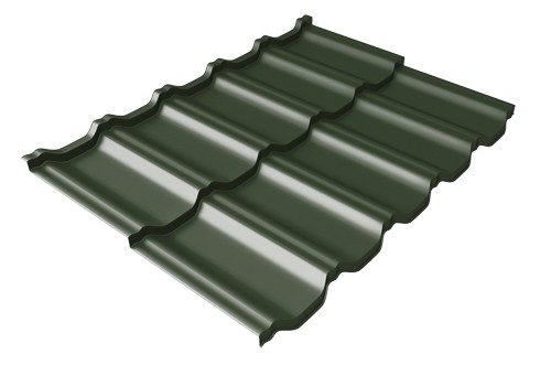 Металлочерепица модульная Квинта Uno Grand Line c 3D резом 0,5 Velur RAL 6020 хромовая зелень купить в Перми