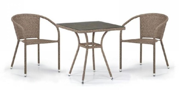 Комплект плетеной мебели AFINA из иск. ротанга T282BNT/Y137C-W56 Light Brown 2Pcs купить в Перми