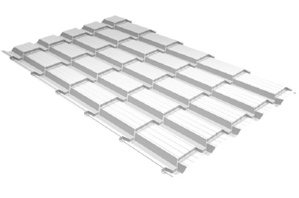 Металлочерепица GL квадро профи 0,5 Satin RAL 9003 сигнальный белый купить в Перми