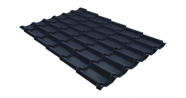Металлочерепица классик 0,5 Satin RAL 7024 мокрый асфальт купить в Перми