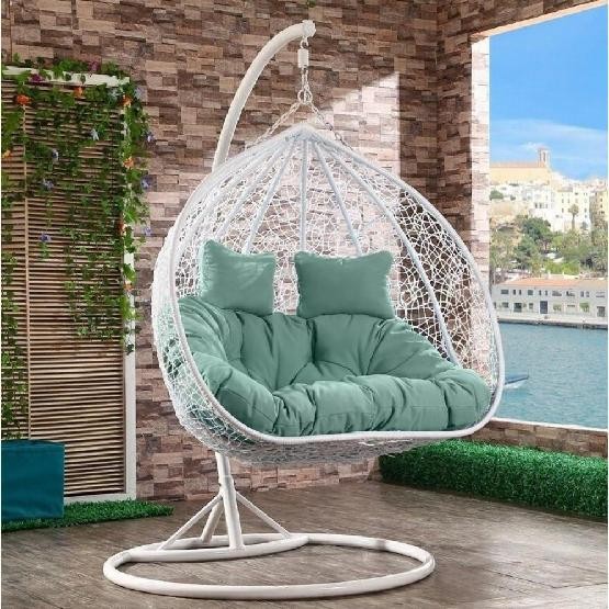 Кресло Подвесное из искусственного ротанга AFM-109A White/Green купить в Перми
