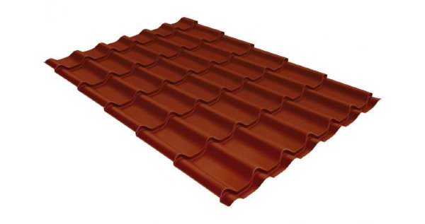 Металлочерепица классик GL 0,5 Velur20 RAL 8004 терракота купить в Перми