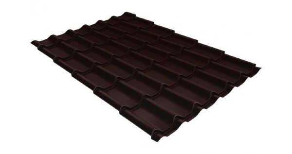 Металлочерепица классик GL 0,5 Velur20 RAL 8017 шоколад купить в Перми