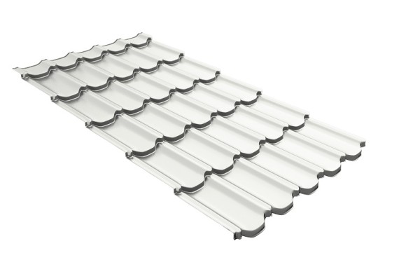 Металлочерепица квинта плюс с 3D резом 0,5 Satin RAL 9003 сигнальный белый купить в Перми