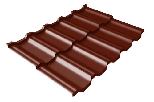 Металлочерепица модульная Квинта Uno Grand Line c 3D резом 0,5 Satin RAL 3005 красное вино купить в Перми