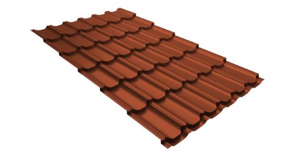 Металлочерепица квинта плюс 0,5 GreenCoat Pural RR 750 кирпично-красный (RAL 8004 терракота) купить в Перми